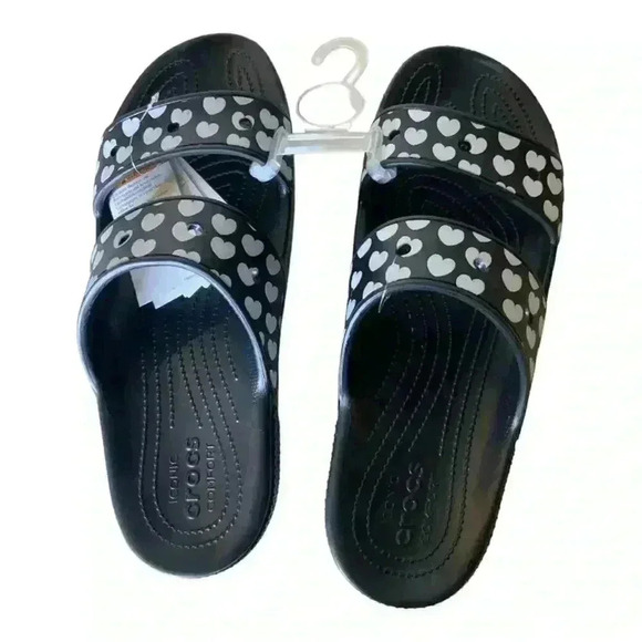 Crocs Heart Print Sandals Men's Size 15 Shoes NEW - Picture 9 of 14